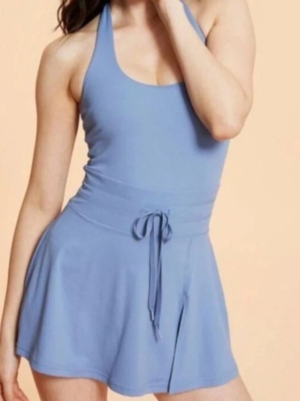 Blogilatea Game Set Match Halter Dress Light Blue Athletic Size Medium